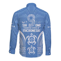 FSM Kosrae States Long Sleeve Button Shirt Micronesia Six 9 One Polynesian Tribal Pattern