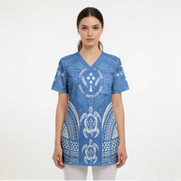 FSM Kosrae States Scrub Top Micronesia Six 9 One Polynesian Tribal Pattern - Polynesian Pride