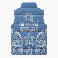 FSM Kosrae States Sleeveless Puffer Jacket Micronesia Six 9 One Polynesian Tribal Pattern - Polynesian Pride