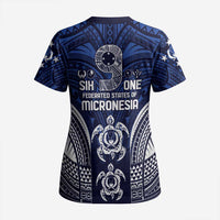 FSM Pohnpei States Scrub Top Micronesia Six 9 One Polynesian Tribal Pattern - Polynesian Pride