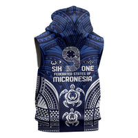 FSM Pohnpei States Sleeveless Zip Hoodie Micronesia Six 9 One Polynesian Tribal Pattern - Polynesian Pride