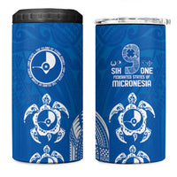 FSM Yap States 4 in 1 Can Cooler Tumbler Micronesia Six 9 One Polynesian Tribal Pattern