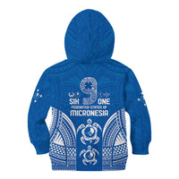 FSM Yap States Kid Hoodie Micronesia Six 9 One Polynesian Tribal Pattern