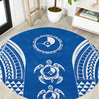FSM Yap States Round Carpet Micronesia Six 9 One Polynesian Tribal Pattern