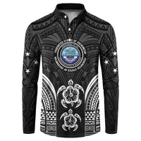 FSM Micronesia Six 9 One Button Sweatshirt Polynesian Tribal Pattern
