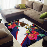 American Samoa Flag Day Since 1900 Area Rug Samoa Muamua Le Atua Tropical Flowers