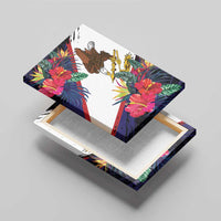 American Samoa Flag Day Since 1900 Canvas Wall Art Samoa Muamua Le Atua Tropical Flowers