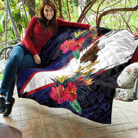American Samoa Flag Day Since 1900 Quilt Samoa Muamua Le Atua Tropical Flowers