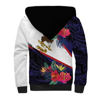 American Samoa Flag Day Since 1900 Sherpa Hoodie Samoa Muamua Le Atua Tropical Flowers