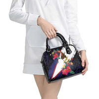 American Samoa Flag Day Since 1900 Shoulder Handbag Samoa Muamua Le Atua Tropical Flowers LT9 - Polynesian Pride