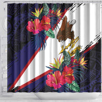 American Samoa Flag Day Since 1900 Shower Curtain Samoa Muamua Le Atua Tropical Flowers