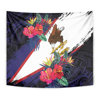 American Samoa Flag Day Since 1900 Tapestry Samoa Muamua Le Atua Tropical Flowers