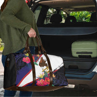 American Samoa Flag Day Since 1900 Travel Bag Samoa Muamua Le Atua Tropical Flowers - Polynesian Pride