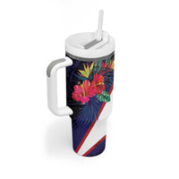 American Samoa Flag Day Since 1900 Tumbler With Handle Samoa Muamua Le Atua Tropical Flowers