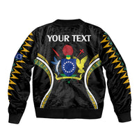 (Personalised) Polynesian Pride Aitutaki Island Bomber Jacket Cook Islands Tribal Wave Style LT9 - Polynesian Pride