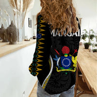 Polynesian Pride Mangaia Island Women Casual Shirt Cook Islands Tribal Wave Style LT9 - Polynesian Pride