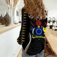 (Personalised) Polynesian Pride Mauke Island Women Casual Shirt Cook Islands Tribal Wave Style LT9 - Polynesian Pride