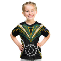 Polynesian Pride Palmerston Island Kid T Shirt Cook Islands Tribal Wave Style LT9 Black - Polynesian Pride