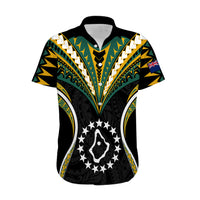 (Personalised) Polynesian Pride Palmerston Island Hawaiian Shirt Cook Islands Tribal Wave Style LT9 Black - Polynesian Pride