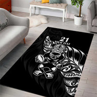 New Zealand Rugby Custom Area Rug Opango All Black Fern