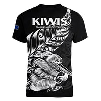 New Zealand Kiwi Rugby Women V Neck T Shirt LT9 - Polynesian Pride
