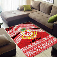 Personalised Kolisi Tonga College Atele Area Rug Polynesian Ngatu Tribal