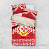 Personalised Kolisi Tonga College Atele Bedding Set Polynesian Ngatu Tribal