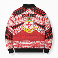 Personalised Kolisi Tonga College Atele Bomber Puffer Jacket Polynesian Ngatu Tribal - Polynesian Pride