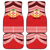 Personalised Kolisi Tonga College Atele Car Mats Polynesian Ngatu Tribal