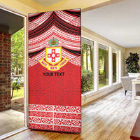 Personalised Kolisi Tonga College Atele Door Cover Polynesian Ngatu Tribal - Polynesian Pride
