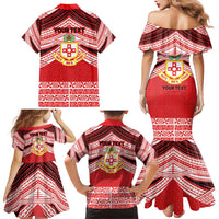 Personalised Kolisi Tonga College Atele Family Matching Mermaid Dress and Hawaiian Shirt Polynesian Ngatu Tribal LT9 - Polynesian Pride
