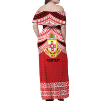 Personalised Kolisi Tonga College Atele Family Matching Off Shoulder Maxi Dress and Hawaiian Shirt Polynesian Ngatu Tribal LT9 - Polynesian Pride