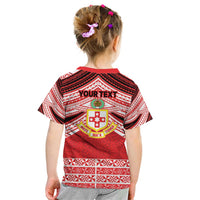 Personalised Kolisi Tonga College Atele Kid T Shirt Polynesian Ngatu Tribal