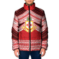 Personalised Kolisi Tonga College Atele Padded Jacket Polynesian Ngatu Tribal - Polynesian Pride