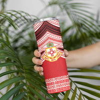 Personalised Kolisi Tonga College Atele Skinny Tumbler Polynesian Ngatu Tribal