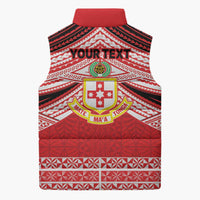 Personalised Kolisi Tonga College Atele Sleeveless Puffer Jacket Polynesian Ngatu Tribal - Polynesian Pride