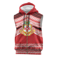 Personalised Kolisi Tonga College Atele Sleeveless Zip Hoodie Polynesian Ngatu Tribal - Polynesian Pride