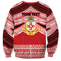 Personalised Kolisi Tonga College Atele Sweatshirt Polynesian Ngatu Tribal