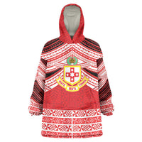 Personalised Kolisi Tonga College Atele Wearable Blanket Hoodie Polynesian Ngatu Tribal