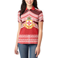 Personalised Kolisi Tonga College Atele Women Polo Shirt Polynesian Ngatu Tribal