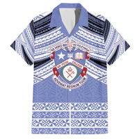 Personalised Tonga Apifoou College Family Matching Long Sleeve Bodycon Dress and Hawaiian Shirt Polynesian Ngatu Tribal LT9 Dad's Shirt - Short Sleeve Blue - Polynesian Pride