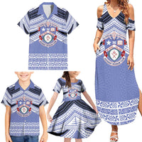 Personalised Tonga Apifoou College Family Matching Summer Maxi Dress and Hawaiian Shirt Polynesian Ngatu Tribal LT9 - Polynesian Pride