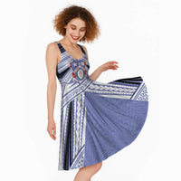 Personalised Tonga Apifoou College Midi Dress Polynesian Ngatu Tribal - Polynesian Pride