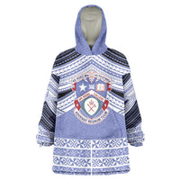 Personalised Tonga Apifoou College Wearable Blanket Hoodie Polynesian Ngatu Tribal