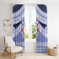 Personalised Tonga Apifoou College Window Curtain Polynesian Ngatu Tribal