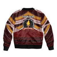 Personalised Tonga Beulah College Bomber Jacket Polynesian Ngatu Tribal