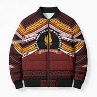 Personalised Tonga Beulah College Bomber Puffer Jacket Polynesian Ngatu Tribal - Polynesian Pride