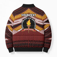 Personalised Tonga Beulah College Bomber Puffer Jacket Polynesian Ngatu Tribal - Polynesian Pride