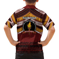 Personalised Tonga Beulah College Family Matching Off The Shoulder Long Sleeve Dress and Hawaiian Shirt Polynesian Ngatu Tribal LT9 - Polynesian Pride