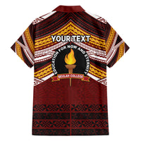 Personalised Tonga Beulah College Family Matching Off The Shoulder Long Sleeve Dress and Hawaiian Shirt Polynesian Ngatu Tribal LT9 - Polynesian Pride